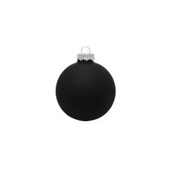 40ct Black Matte Glass Christmas Ball Ornaments 1.5" (40mm)
