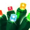 Set Of 50 Multi-Colored Always Lite Commercial Grade Wide Angle Twinkle Christmas Lights - Green Wire