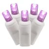 100 Purple LED Wide Angle Christmas Lights - 34 Ft White Wire