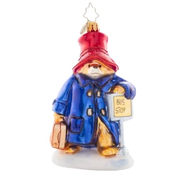Christopher Radko One-Way Ticket To Paddington Glass Christmas Ornament 1021467