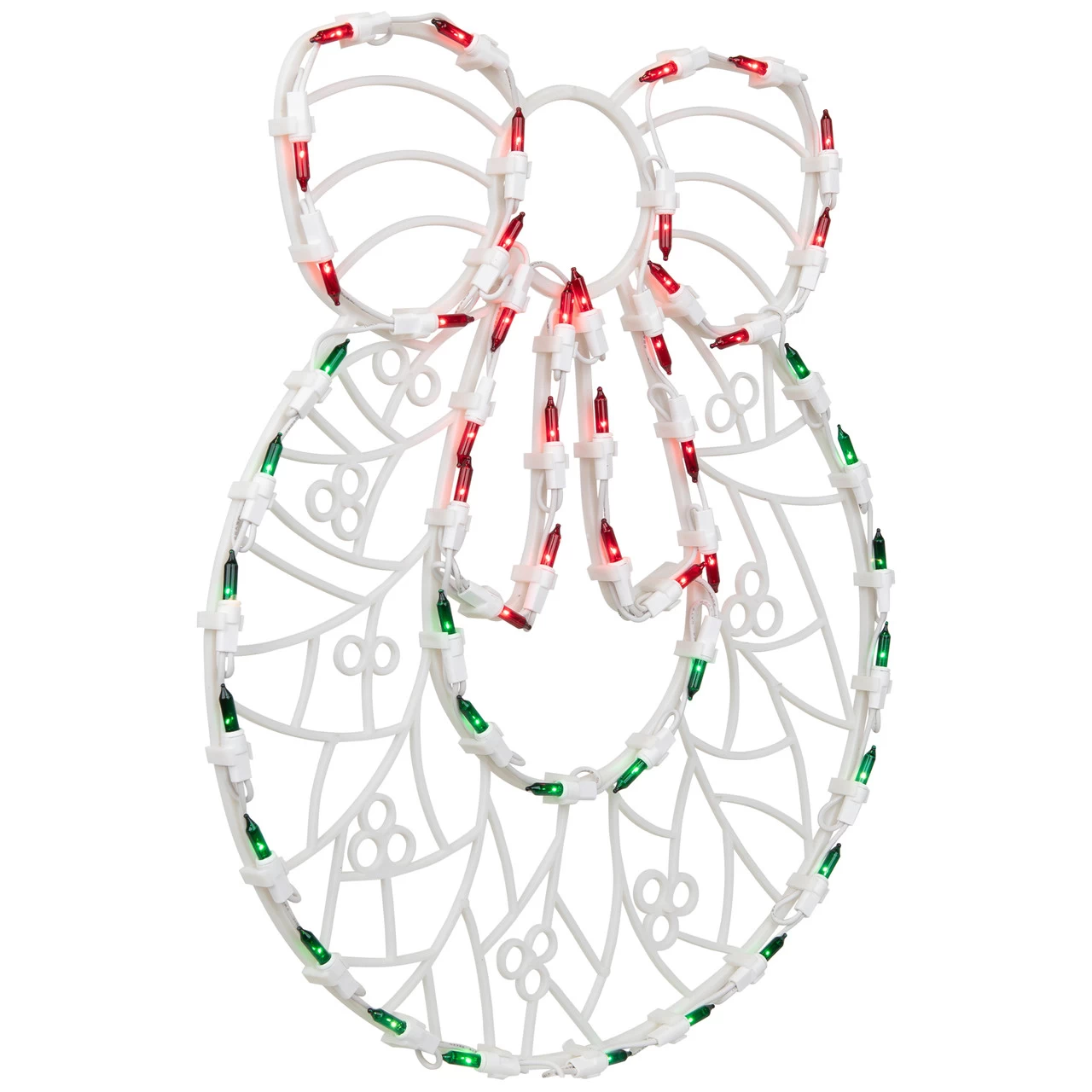 16" Lighted Wreath Christmas Window Silhouette Decoration 6 16" Lighted Wreath Christmas Window Silhouette Decoration - Image 4