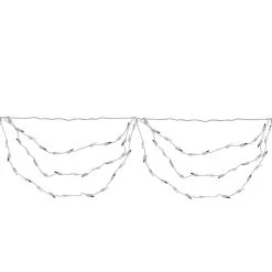 Set Of 150 Blue And Clear Mini Swag Christmas Lights - 7.5 Ft White Wire