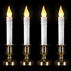 Set Of 4 White And Gold LED C5 Flickering Window Christmas Candle Lamp With Timer 8.5" -Christmas Decoration Store 1v9f0qfddpebex64xwh8iewjiaxhvz76 73541.1670419435