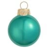 28ct Turquoise Green And Gold Shiny Glass Christmas Ball Ornaments 2" (50mm)