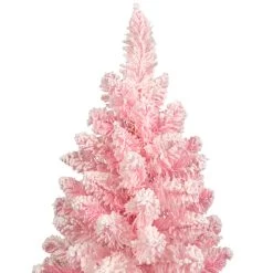 3' Medium Flocked Madeline Pink Spruce Artificial Christmas Tree, Unlit -Christmas Decoration Store 327 60403.1683123539