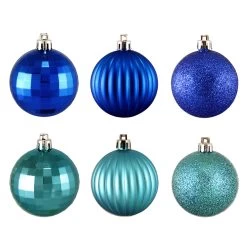 100ct Peacock Blue Shatterproof 3-Finish Christmas Ball Ornaments 2.5" (60mm)