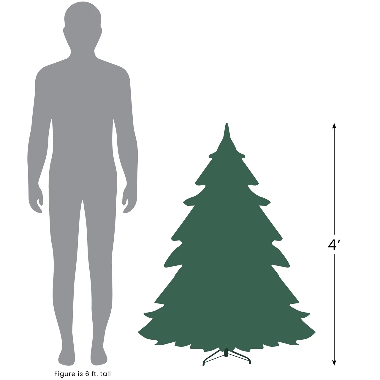 4' Pre-Lit Niagara Pine Medium Artificial Christmas Tree, Clear Lights 6 4' Pre-Lit Niagara Pine Medium Artificial Christmas Tree, Clear Lights - Image 4