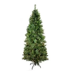 7.5 Ft Pre-Lit Medium Mixed Cashmere Pine Artificial Christmas Tree, Clear Lights