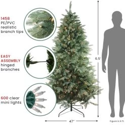 6.5' Pre-Lit Washington Frasier Fir Artificial Christmas Tree - Clear Lights -Christmas Decoration Store 6.527 33820.1680198598