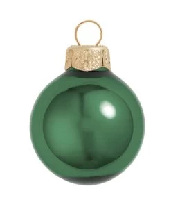 12ct Emerald Green Glass Shiny Finish Christmas Ball Ornaments 2.75" (70mm)