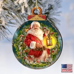 Set Of 2 Enchanted Christmas Santa Claus Wooden Ornaments 5.5" -Christmas Decoration Store 8021051 1003 4 05338.1667548841