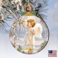 Set Of 2 Angel And Bird In A Woodland Christmas Ornaments 5.5" -Christmas Decoration Store 8021117 1427 4 76537.1667548843