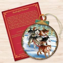 Set Of 2 Adorable Huskies Wooden Christmas Ornaments 5.5" -Christmas Decoration Store 8025378 3 65449.1667548814