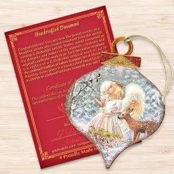 Set Of 2 Angel With Friends In The Woodland Onion Shaped Wooden Christmas Ornaments 5.5" 8 Set Of 2 Angel With Friends In The Woodland Onion Shaped Wooden Christmas Ornaments 5.5" -Christmas Decoration Store 8031122 1703 3 72395.1667548772