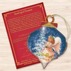 Set Of 2 Angel Wish Onion Shaped Wooden Christmas Ornaments 5.5" -Christmas Decoration Store 8031152 0703 3 34941.1667548778