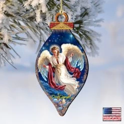 Set Of 2 LovelyAngel Wooden Christmas Ornaments 5.5" -Christmas Decoration Store 8041118 1208 4 90940.1667548790