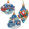 Set Of 3 Ride All The Way With Santa Claus Wooden Christmas Ornaments 5.5" -Christmas Decoration Store 8100001s3 1 24510.1663404778