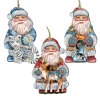 Set Of 3 Santa Wild Adventure Wooden Christmas Ornaments 5.5" -Christmas Decoration Store 8100009s3 1 56454.1667549586