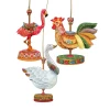 Set Of 3 Floral Carousel Animals Wooden Christmas Ornaments 5.5" -Christmas Decoration Store 8100088s3 1 77212.1667549588