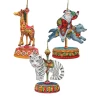 Set Of 3 Carousel Animals With Santa Claus Wooden Christmas Ornaments 5.5" -Christmas Decoration Store 8100089s3 1 18236.1667549588
