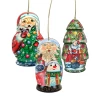 Set Of 3 Christmas Santa Snowman Doll Wooden Ornaments5.5" -Christmas Decoration Store 8100104s3 1 67995.1667549589