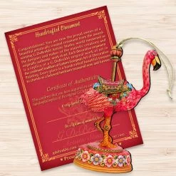 Set Of 2 Carousel Flamingo WoodenChristmas Ornaments 5.5" 8 Set Of 2 Carousel Flamingo WoodenChristmas Ornaments 5.5" -Christmas Decoration Store 8114035 3 57053.1667549771