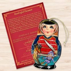 Set Of 2 Matreshka Doll Nutcracker Soldier Wooden Christmas Ornaments 5.5" -Christmas Decoration Store 8115151 3 75803.1667549826