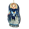 Set Of 2 Matreshka Doll With Flying Angels Wooden Christmas Ornaments 5.5" -Christmas Decoration Store 8115941 1 84732.1667549837