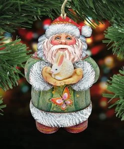 Set Of 2 Santa Adorable Bunny Wooden Christmas Ornaments 5.5" 9 Set Of 2 Santa Adorable Bunny Wooden Christmas Ornaments 5.5" -Christmas Decoration Store 8118085 4 07350.1667549886