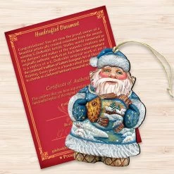 Set Of 2 Santa Claus Goldfish Wooden Christmas Ornaments 5.5" -Christmas Decoration Store 8118201 3 14377.1667549891