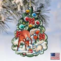 Set Of 2 Forest Animals Christmas Tree Ornaments 5.5" -Christmas Decoration Store 8119182 4 28729.1667549902
