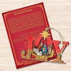 Set Of 2 Nativity Scenery "Joy" Wooden Christmas Ornaments 5.5" -Christmas Decoration Store 8121454 3 93689.1667549917