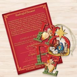 Set Of 2 Magnificent Nativity "Hope" Wooden Christmas Ornaments 5.5" -Christmas Decoration Store 8121461 3 94289.1667549919