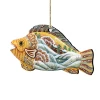 Set Of 2 Coastal Natural Fish Wooden Christmas Ornaments 5.5" -Christmas Decoration Store 8126132 1 68044.1667533773