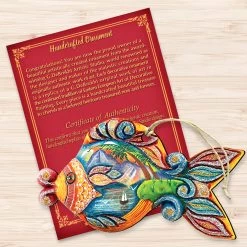 Set Of 2 Coastal Paradise Fish Wooden Christmas Ornaments 5.5" -Christmas Decoration Store 8126161 3 42064.1667549673