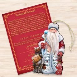 Set Of 2 Santa Honey Bear Wooden Christmas Ornaments 5.5" -Christmas Decoration Store 8128811 3 06374.1667549613