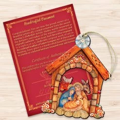Set Of 2 Nativity House Scene Wooden Christmas Ornaments 5.5" 8 Set Of 2 Nativity House Scene Wooden Christmas Ornaments 5.5" -Christmas Decoration Store 8152630 3 69307.1667549640