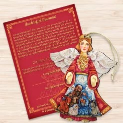 Set Of 2 Angel Nativity Wooden Christmas Ornaments 5.5" -Christmas Decoration Store 8152722 3 70694.1667549651