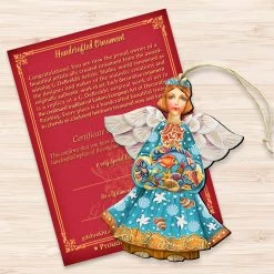Set Of 2 Guardian Angel Of The Sea Wooden Christmas Ornaments 5.5" -Christmas Decoration Store 8152724 3 92245.1667549656