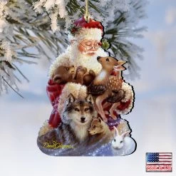 Set Of 2 Santa With Forest Friends Wooden Christmas Ornaments 5.5" 9 Set Of 2 Santa With Forest Friends Wooden Christmas Ornaments 5.5" -Christmas Decoration Store 8161012 9914 4 67750.1667549717