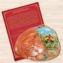 Set Of 2 Sleeping Kitten Wooden Christmas Ornaments 5.5" -Christmas Decoration Store 8185251 3 87728.1667549747