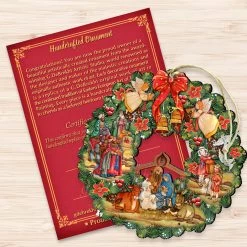 Set Of 2 Nativity Wreath Wooden Christmas Ornaments 5.5" -Christmas Decoration Store 8185314 3 88502.1667549636