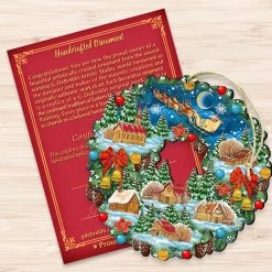Set Of 2 Santa Ride Around The World Wreath Wooden Christmas Ornaments 5.5" -Christmas Decoration Store 8185315 3 82062.1667549638