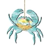 Set Of 2 Coastal Waves Crab Scenic Wooden Christmas Ornaments 5.5" -Christmas Decoration Store 8198511 1 42309.1667549667