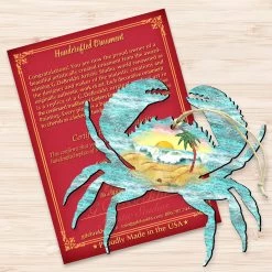 Set Of 2 Coastal Waves Crab Scenic Wooden Christmas Ornaments 5.5" 8 Set Of 2 Coastal Waves Crab Scenic Wooden Christmas Ornaments 5.5" -Christmas Decoration Store 8198511 3 68404.1667549668