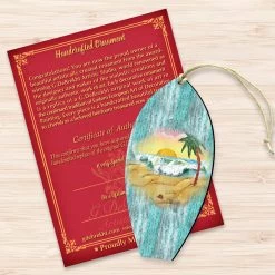 Set Of 2 Surfboard Beach Scene Wooden Christmas Ornaments 5.5" -Christmas Decoration Store 8198522 3 23812.1667549688