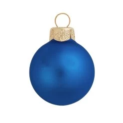 8ct Blue And Gold Matte Glass Christmas Ball Ornaments 3.25" (80mm)