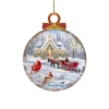 Set Of 2 Sleigh Ride With Perching Cardinals Wooden Ornaments 5.5" -Christmas Decoration Store 8421129 dg 1 69261.1667549694