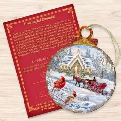 Set Of 2 Sleigh Ride With Perching Cardinals Wooden Ornaments 5.5" -Christmas Decoration Store 8421129 dg 3 89624.1667549695