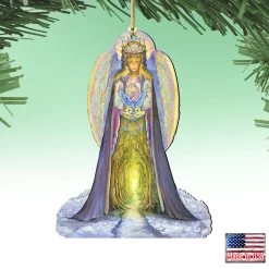 Set Of 2 Angel Hands Of Love Wooden Christmas Ornaments 5.5" -Christmas Decoration Store 845623 jw 4 02282.1667549702